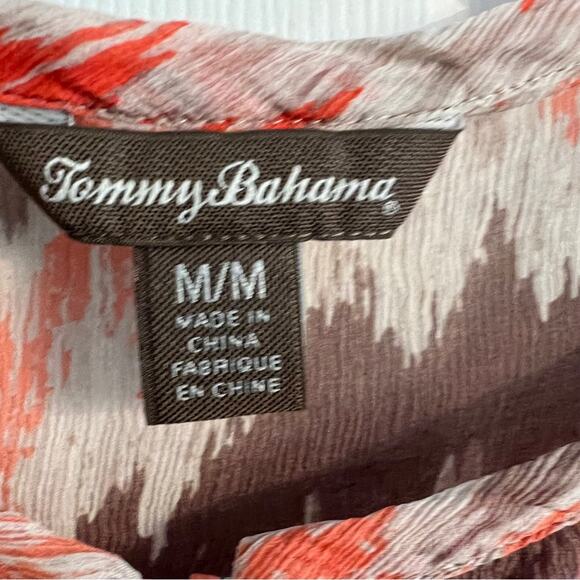 Tommy Bahama Fall color Georgia Winds Handkerchief Silk Chiffon Sheer Blouse M - Picture 2 of 3